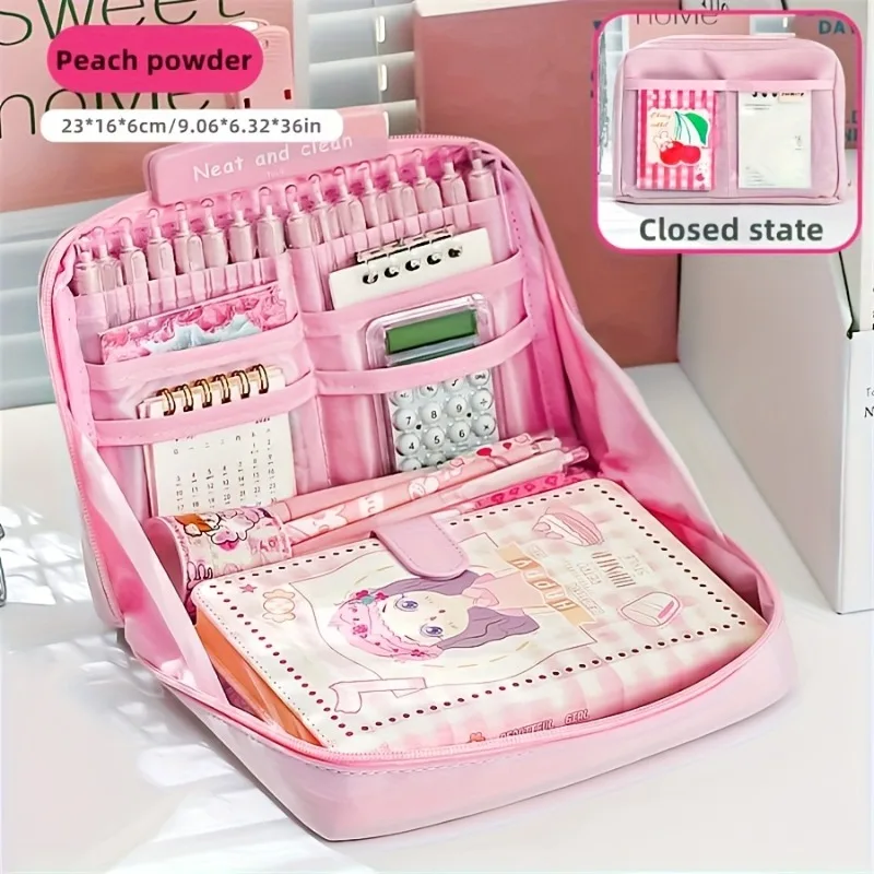 Astuccio per matite di grande capacità da 1 pezzo, organizer per penne verdi multiscomparto per forniture scolastiche per ufficio, custodia per cancelleria portatile