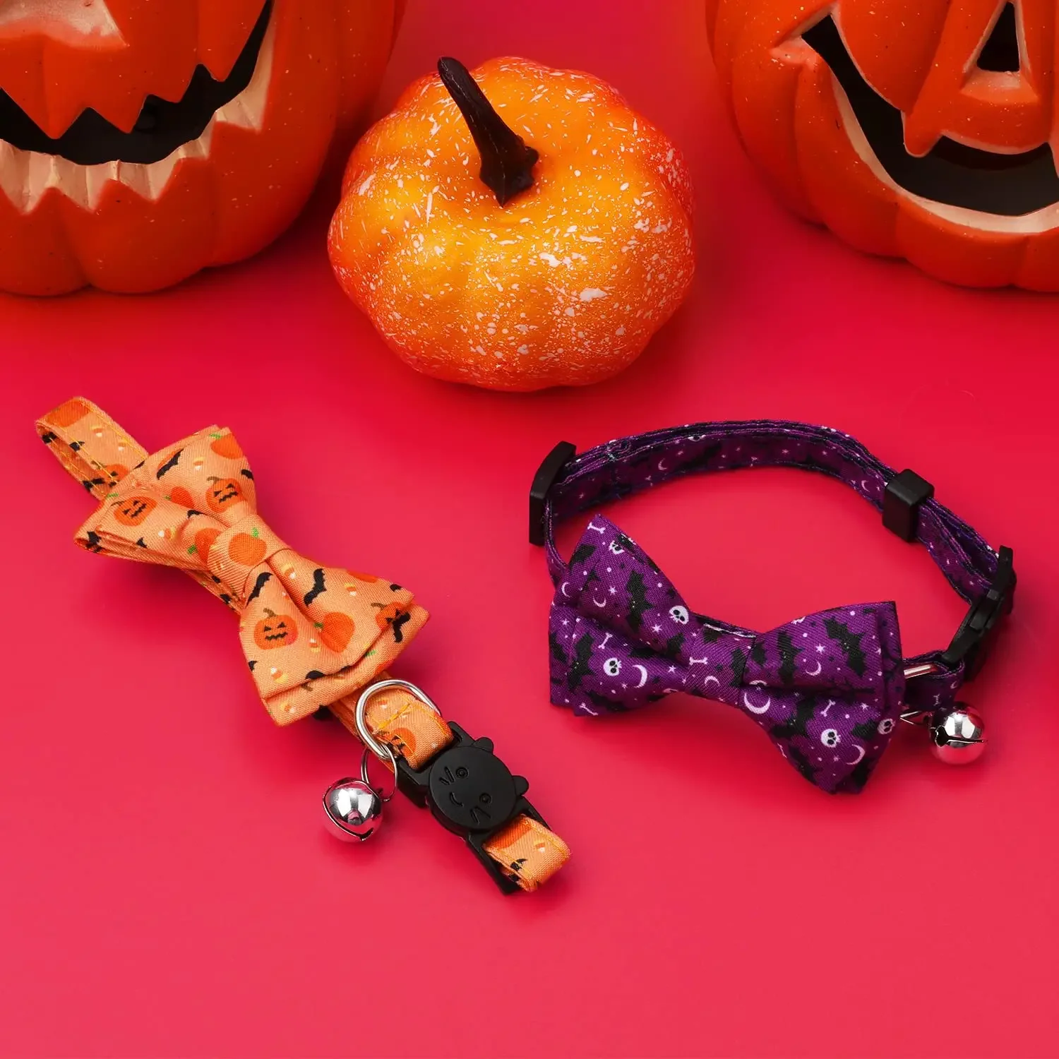 Lustiges Muster Haustierhalsband Abnehmbare Fliege Katzenhalsband Halloween Lustiges Muster Halskette für kleine Hunde Katzen Feiertagsparty – Detail 8