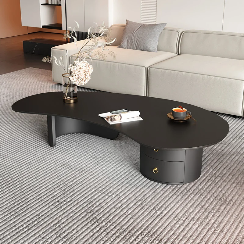 

Irregular Modern Coffee Table Accessories Black Small Outdoor Coffee Tables Living Room Drawers Table Basse De Salon Home Decor