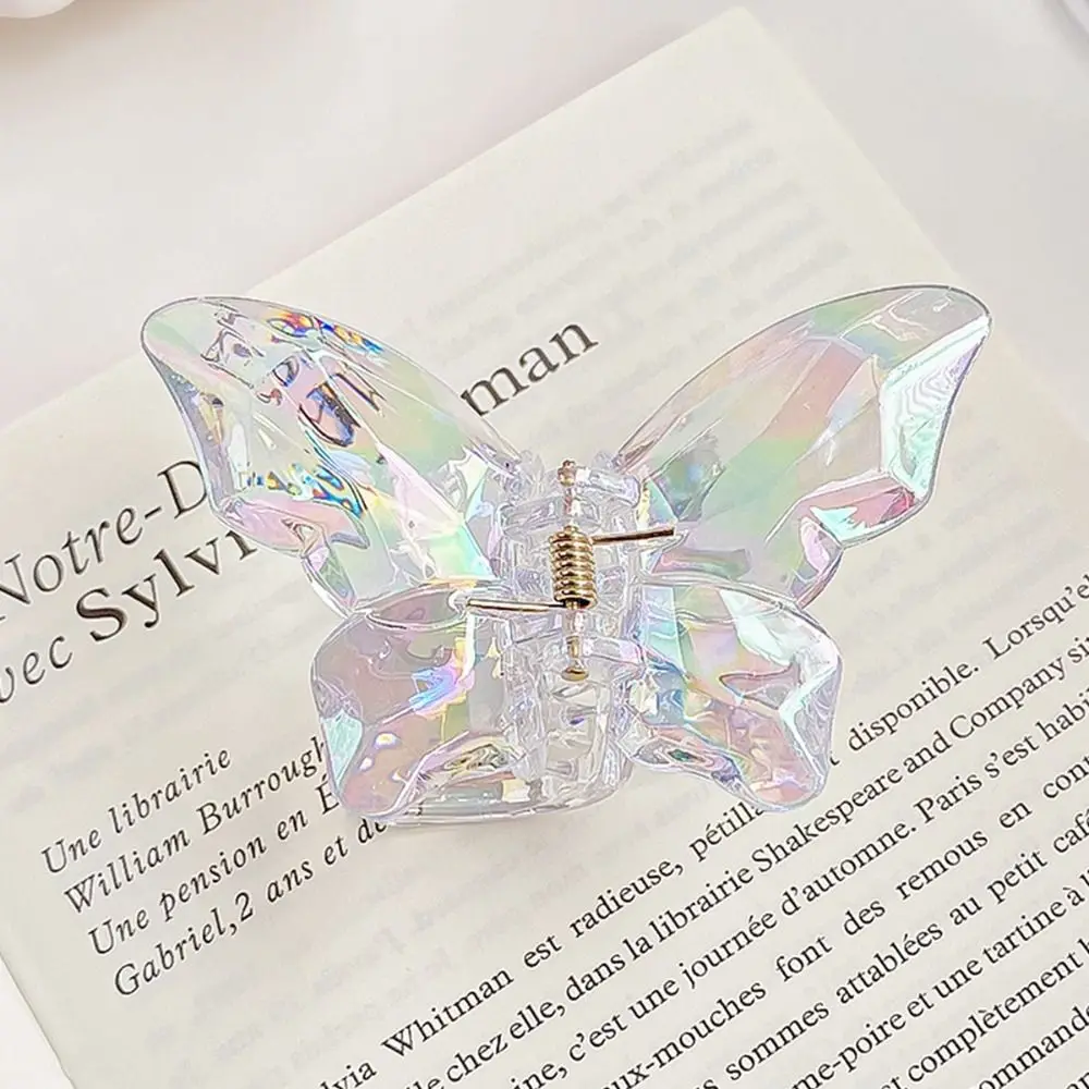 New Colorful Butterfly Hair Claw Clip Matte Transparent Hairpin Hair Accessories Gradient Barrette Women