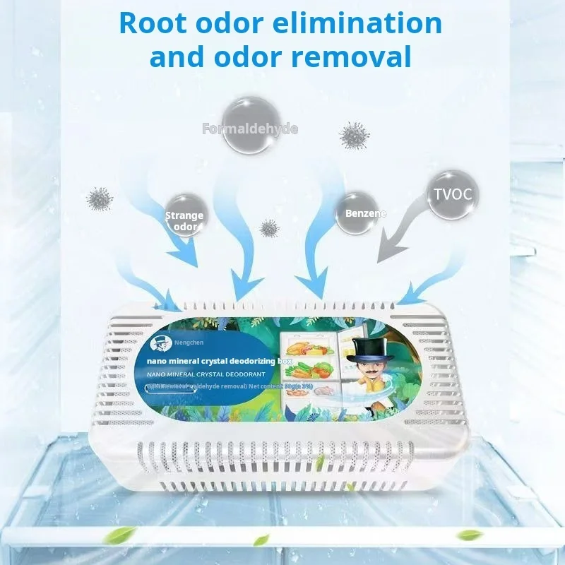 Fridge Deodorizer (10 Pack) - More Effective Than Baking Soda - Natural Unscented Nano Carbon Crystal Odor Eliminator for Freeze