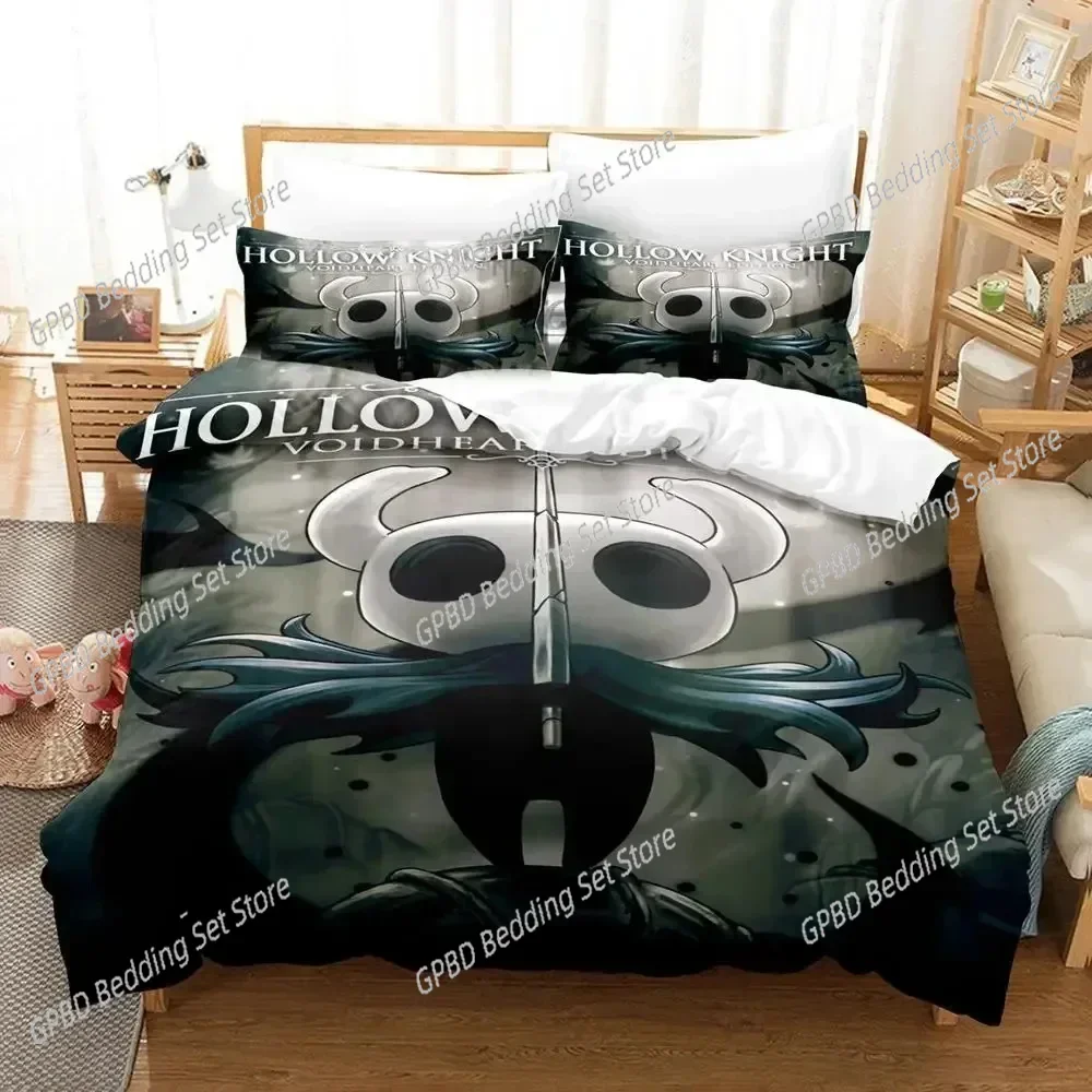 

New 3D Print Hollow Knight Game Bedding Set Duvet Cover Bed Set Quilt Cover Pillowcase Comforter king Queen Size Luxury Bedding