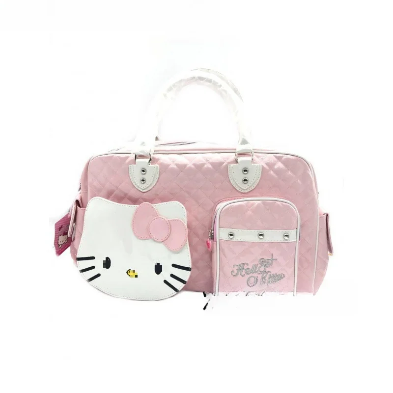 Hello Kitty Kawaii Sanrio Y2k Torebka o dużej pojemności Torba na ramię Cartoon Pu Bright Surface Torba podróżna Girls Fashion Torba podróżna