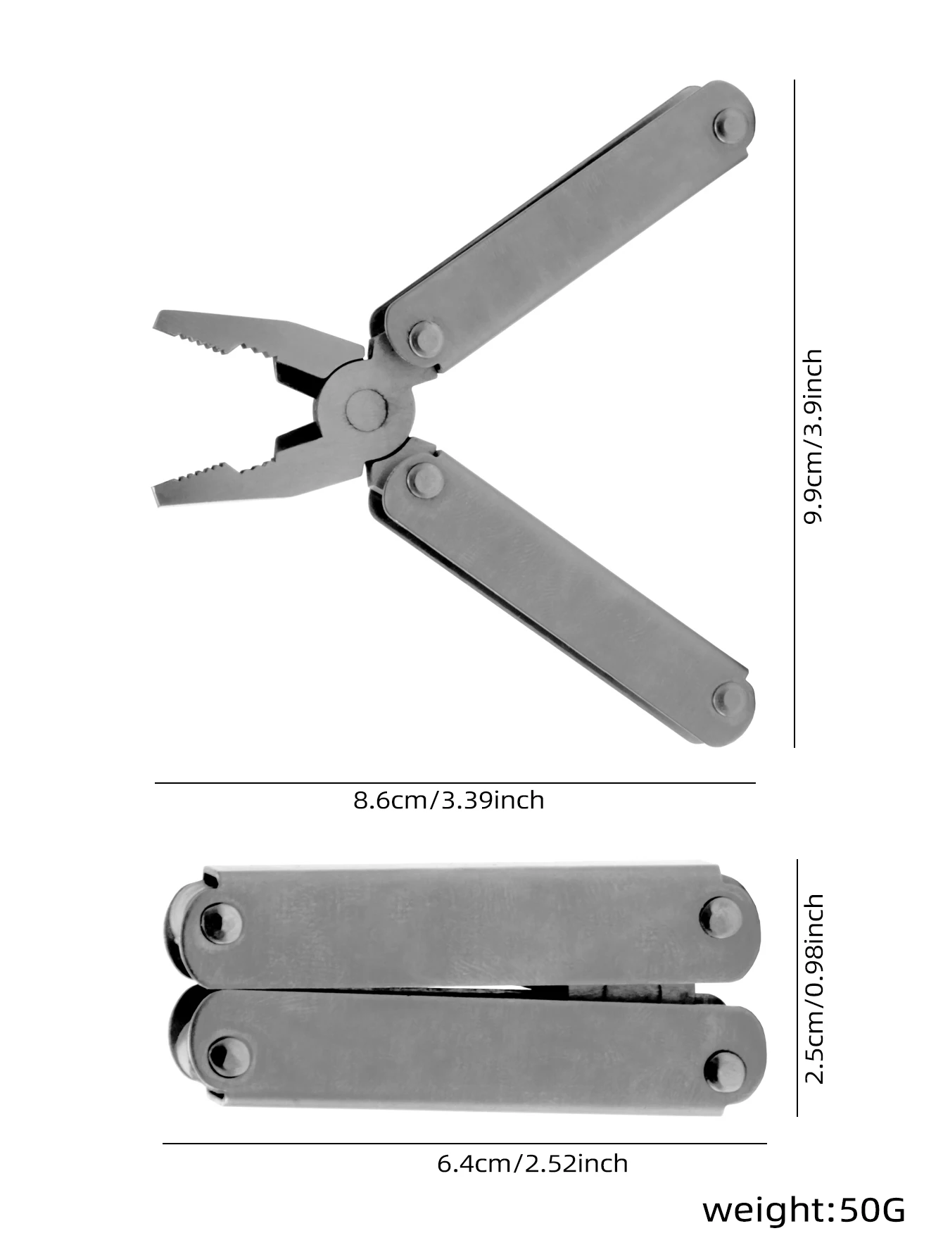 Multitool with Safety Locking,Professional Stainless Steel Multi Tool Pliers Pocket Tool,Replaceable Wire Cutters and Spring Act