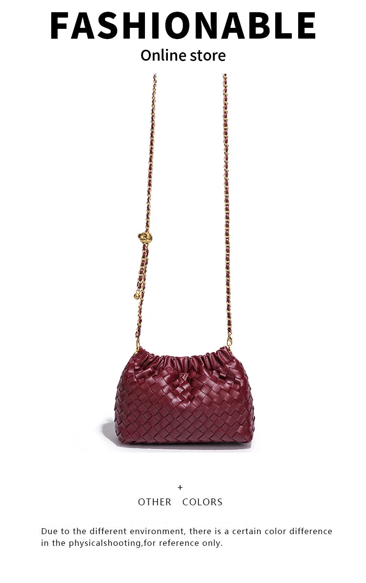Bolso tejido a mano 2026, bolso nube, cadena pequeña, bolso bandolera, bolso de hombro versátil de lujo ligero para mujer, a la moda