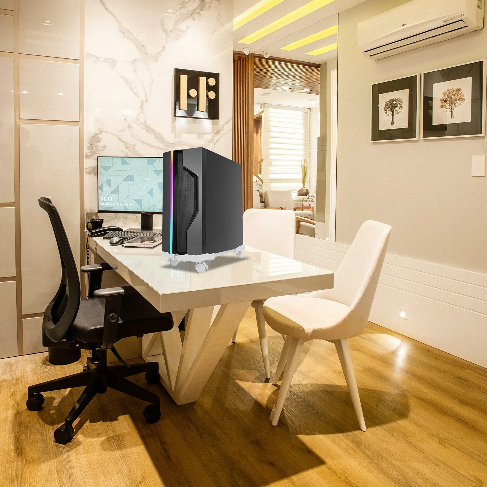 

Computer Tower Stand Movable CPU Holder Pc Cart Rolling Computer Tower Floor Stand Heat Dissipation Pc Cart CPU Holder