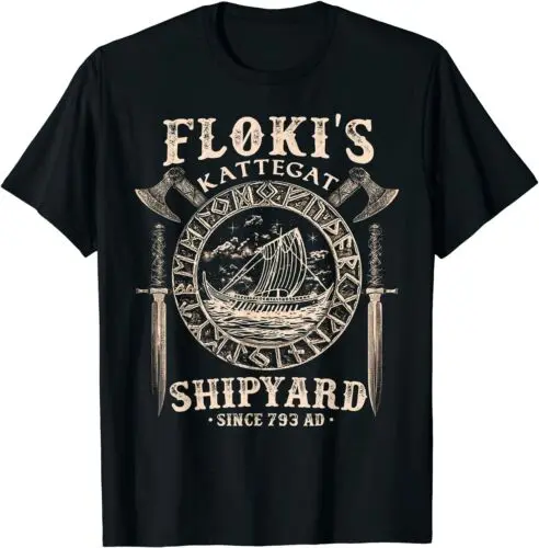 Neu Flokis Shipyard Kattegat Wikinger Ship and Sword Premium T-shirt