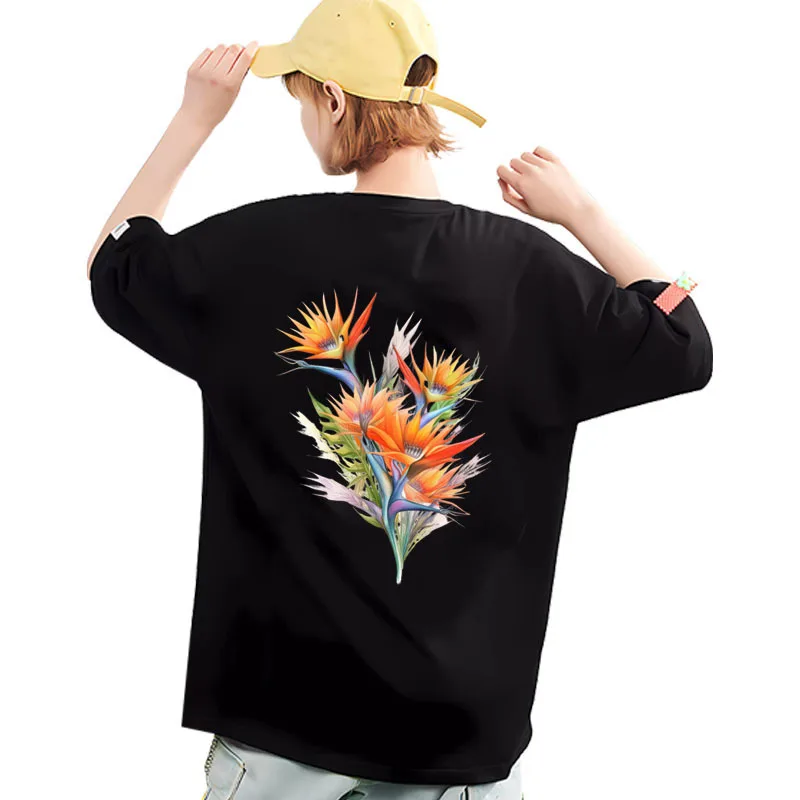 Watercolor Flower Series -Strelitzia reginae heat transfer printing clothes printing flower DTF stickers custom clothing patches