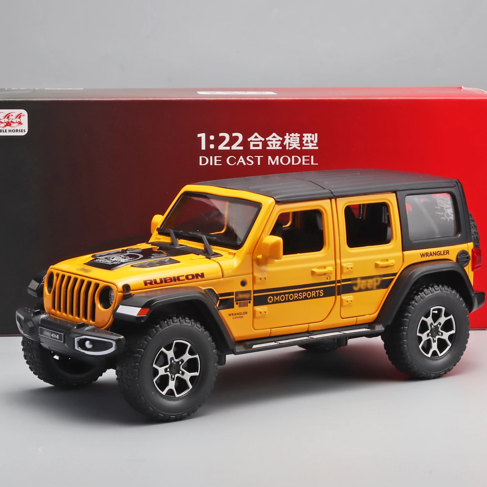 1:22 Model Wrangler Diecast Toy Car Model, Scale Metal Alloy Vehicle for Kids Boys Girls Adults, Doors Open,Gifts Gray111