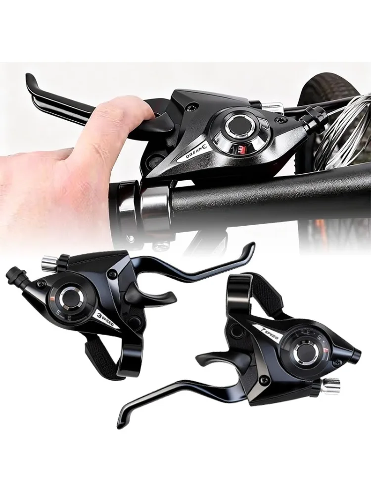 AliExpress NONE 1Pairs ST-EF51 Gear Shifter/brake Lever 3 X 7/8 Speed or Set Black V-brake for Shimano Mountain Bike Shift Levers Bike Handlebar