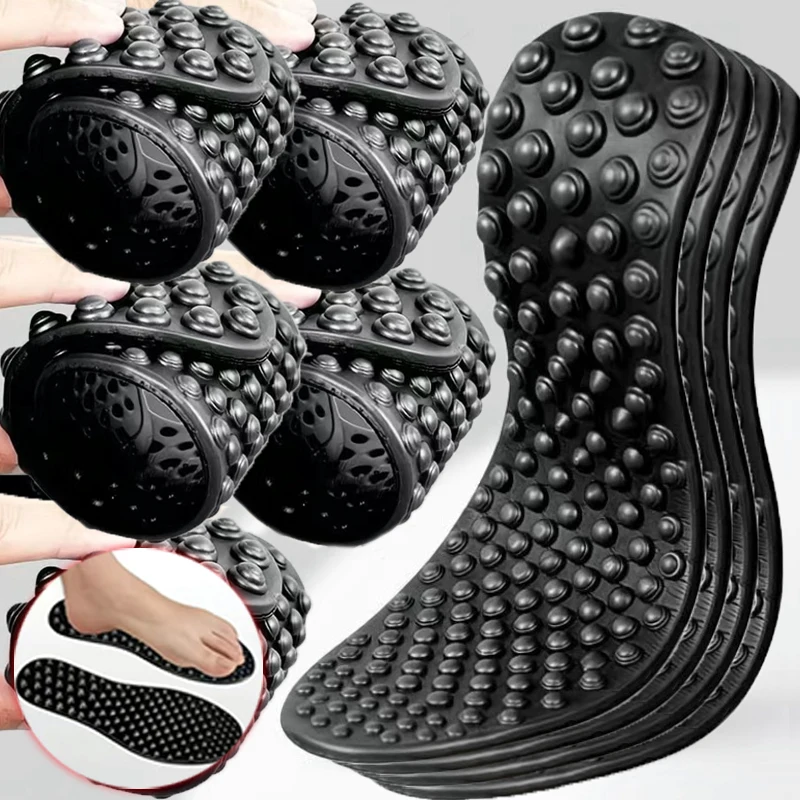 

5D Black Acupressure Massage Insole Relief Foot Fatigue Improves Blood Circulation and Sleep PU Acupressure Massage Shoes Pads
