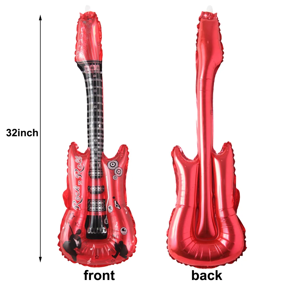 20Pcs Inflatable Guitar Balloon Musical Note Ballon 80s toys Disco Party 90s Theme Birthday Gift Decoration