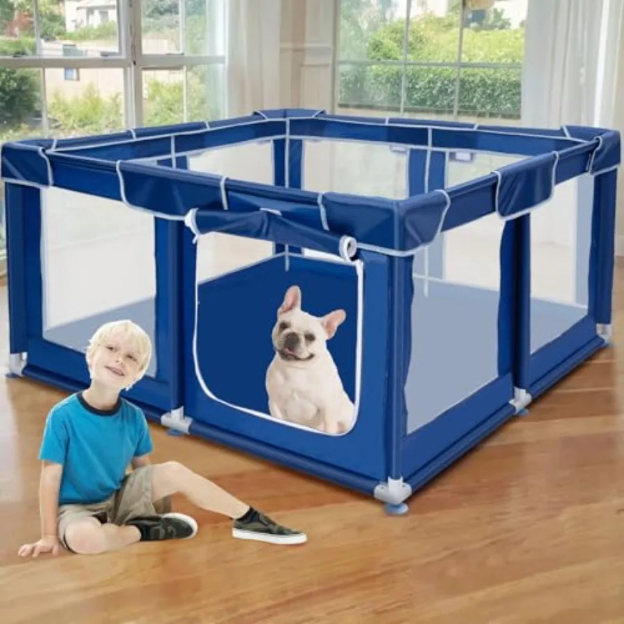 

50x50x32 Inches Puppy Playpen with Gate Dog Playpen for Puppies or Small Dogs Dog Fence Pet Playpen for Indoor and Outdoor Stur