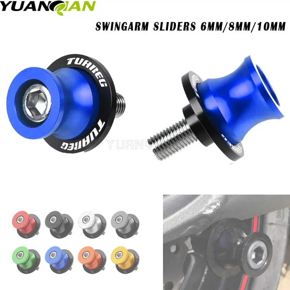 

Universal For Yamaha Kawasaki BMW SUZUKI Ducati 6mm 8mm 10mm TUAREG LOGO 9Color Motorcycle Stands Screws Swingarm Spools Slider
