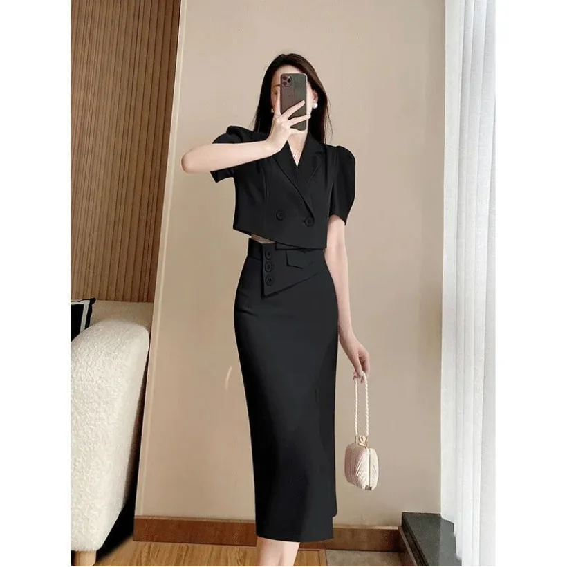 Summer Fashion Women\'s Set 2023 New Korean Edition Premium Small Dress Set Skirt Light Mature Style Slim Two Piece Set