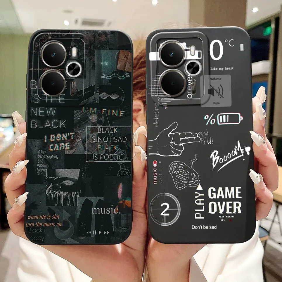 ل Realme 14 14T 5G جراب هاتف تصميم جديد الجمالية الباندا القط الكرتون الغطاء الخلفي السائل سيليكون الوفير كاميرا حماية الحالات