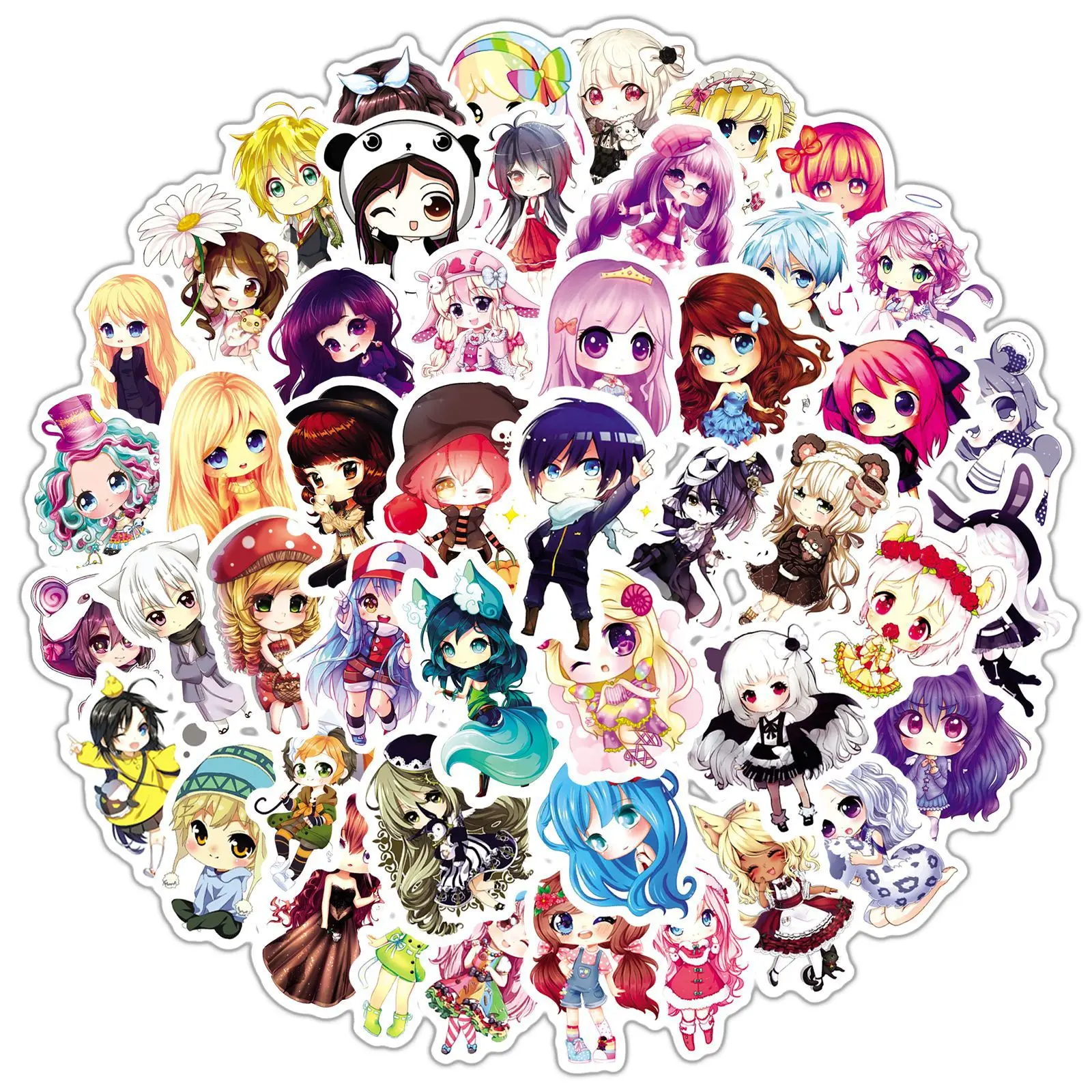 

50Pcs Cartoon Cute Doodle Waterproof Game Stickers Anime Girl Decal For Guitar Phone Cup Motorcycle Bike Skateboard Toy Kids