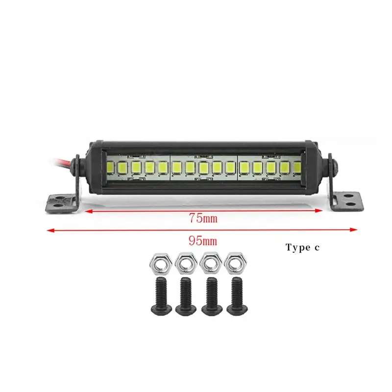AS96-Bright Light Bar 75Mm For 1/10 RC Crawler Car Axial SCX10 90046 TRX-4 TAMIYA CC01 D90 Redcat Replacement Parts