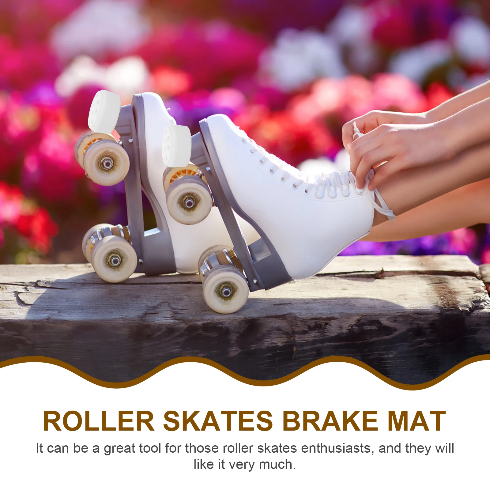 

2 Pcs White Honeycomb Roller Skate Brakes Adjustable Skating Shoes Stoppers Durable Firm Grip Professional Accessories
