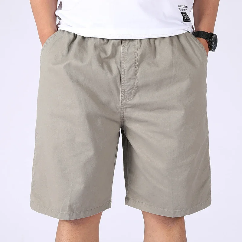 Herren Casual 100% Baumwoll-Shorts Weich Gewaschen Locker Sitzende Bermuda-Shorts Sommer Elastischer Bund Kordelzug-Shorts für Herren Tägliche Kleidung – Detail 20