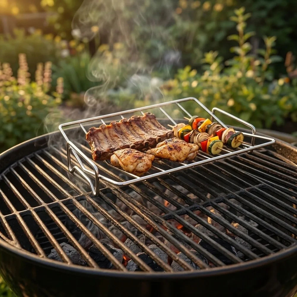 Stainless Steel Roasting Rack with for v Design for Efficient Heat Circulation in Oven or on Grill Suitable for Large Cuts of