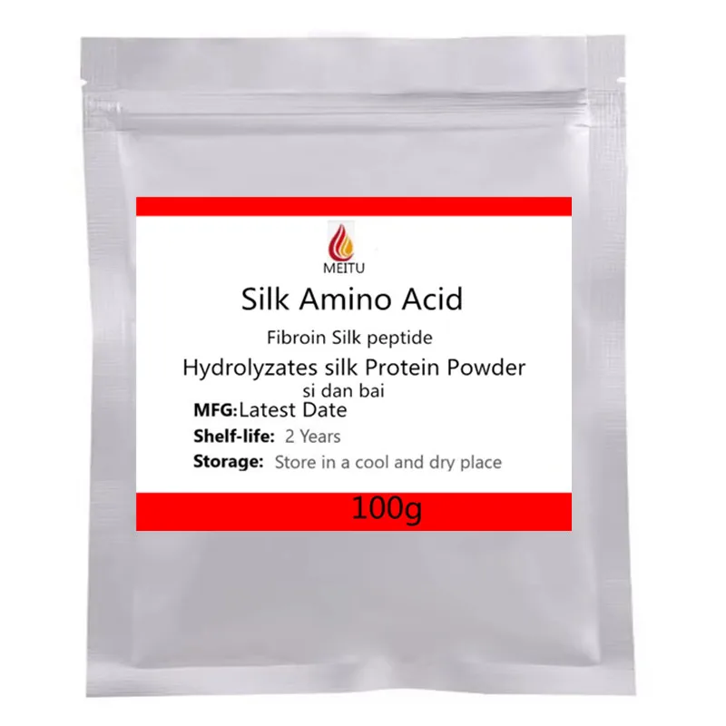 50g-1000g High Quality Silk Amino Acid Powder Fibroin,silk Peptide,hydrolyzates Silk Protein ,silk Protein, Free Shipping