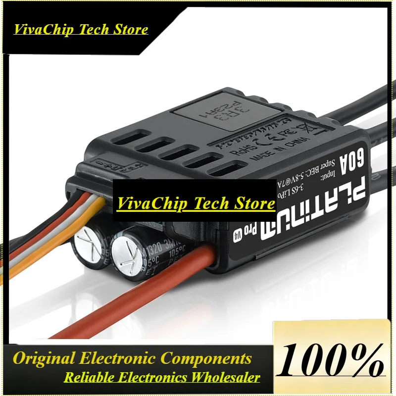 VivaHobbyWing Platinum PRO V4 60A ESC (3S-6S) For 450-480 Class Heli (Propeller: 325-360mm)