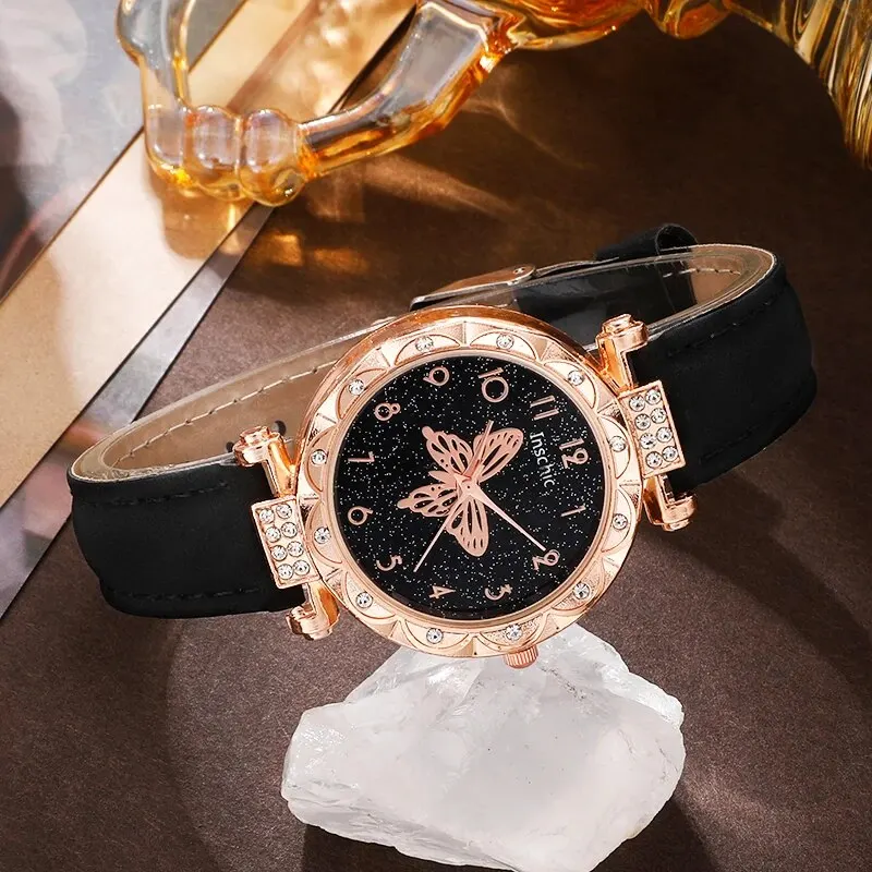 6pcs Set Women Watches Luxury Female Clock Quartz Wristwatch Diamond Fashion Ladies Wrist Watch Reloj Mujer Relogio Feminino