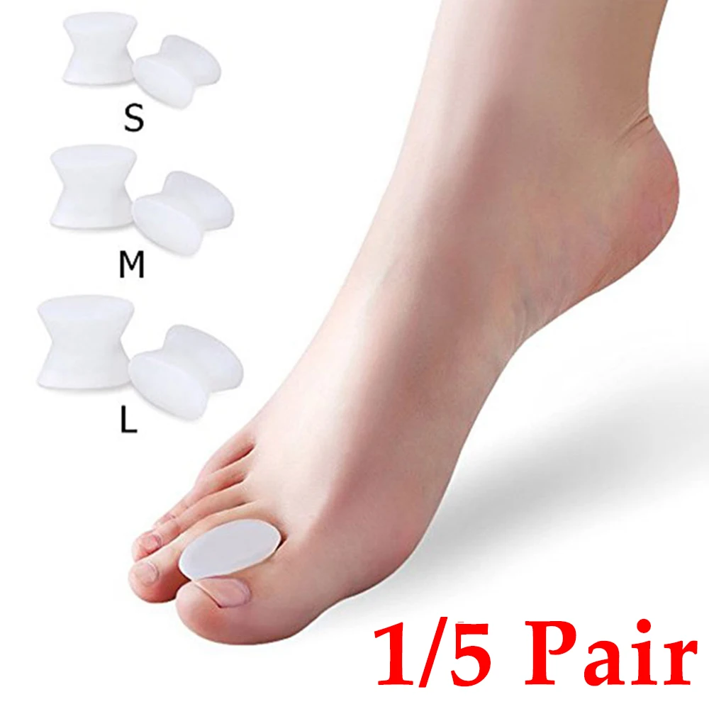 1/5Pair Gel Toe Separator Foot Care Tool Silicone Big Toe Bunion Straightener Valgus Hallux Bunion Protector Corrector Alignment