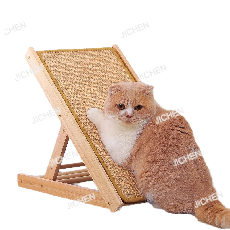 

JC Eco-Friendly Modern Four-Tier Height Adjustable Shatterproof Sisal Scratching Post with Wooden Bracket and Carton Packing