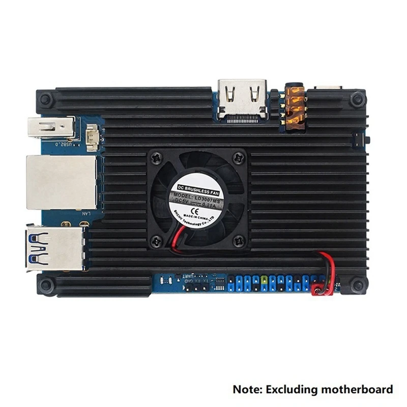 ABDJ-For Orange Pi 5 / 5B حافظة من سبائك الألومنيوم غلاف تبريد معدني نشط وسلبي مع حماية من أحواض حرارة المروحة