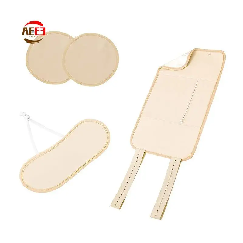 AEE3-Castor Oil Pack Castor Oil Wrap Elastic Strap Machine Washable Anti Oil Leak Skin Color