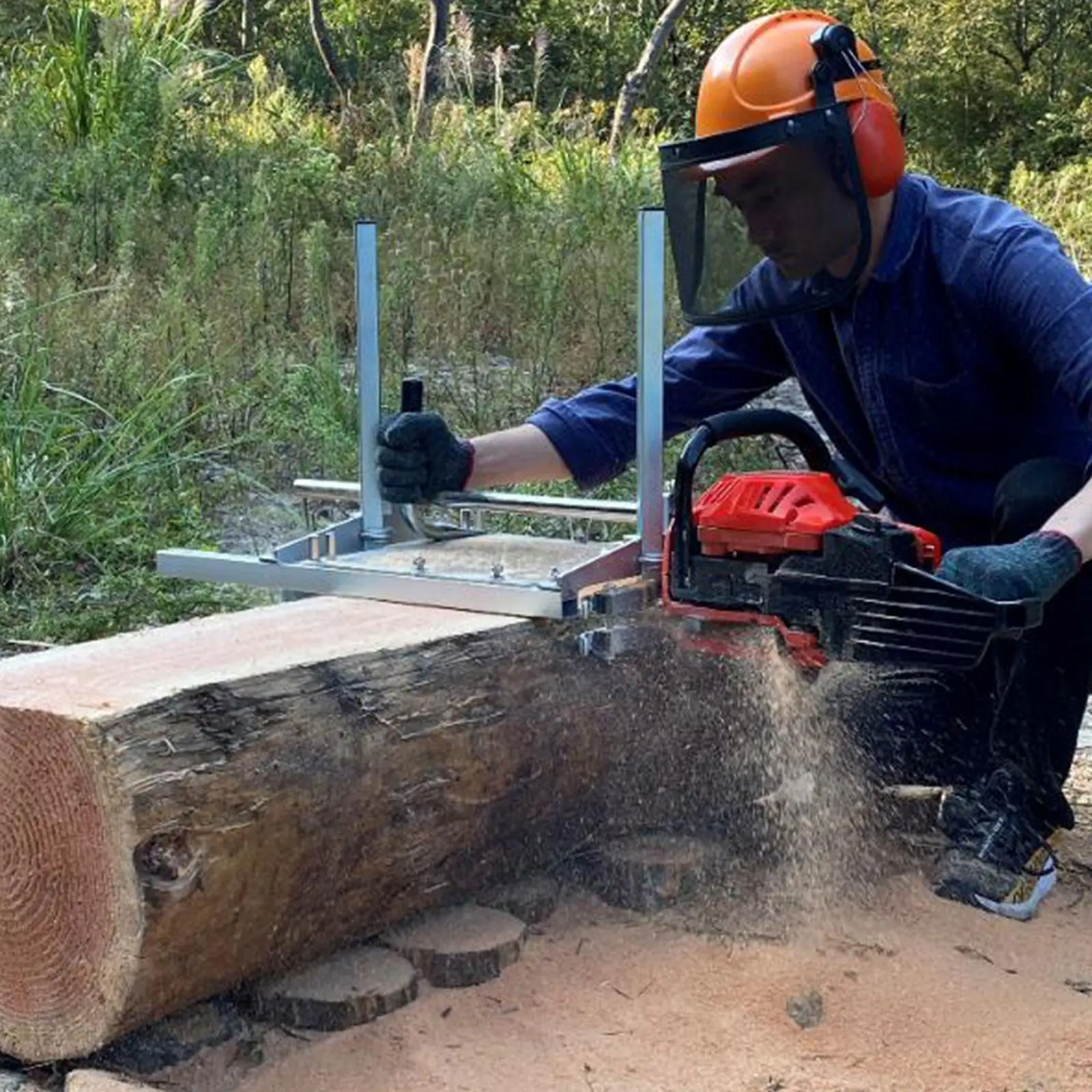 

Sawmill Chain Saw Mill Metal,Chain Saw Mill Lumber Cutting Guide Attachment,Planking Milling Guide for Wood Cutting