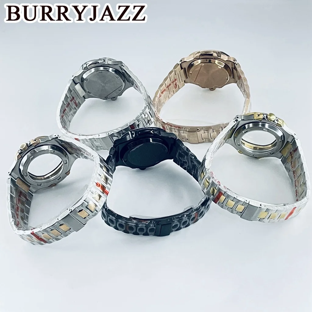 BURRYJAZZ 42mm Parrot Case NH35 NH36 NH34 NH38 NH70 NH72 ETA2824 PT5000 Miyota8215 Watch Case Sapphire Crystal Waterproof