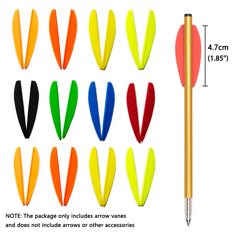 

50/100pcs Arrow vanes 1.85 inch TPU vanes Archery shooting Accessories 8 color Suitable for 6/6.3/7.5 inch arrows