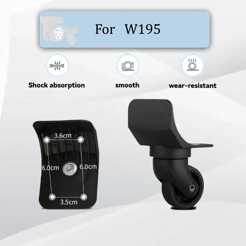 

For W195 Universal Suitcase Replacement Wheels Wearproof 360° Rotating Casters Lightweight Luggage Repair Accessories