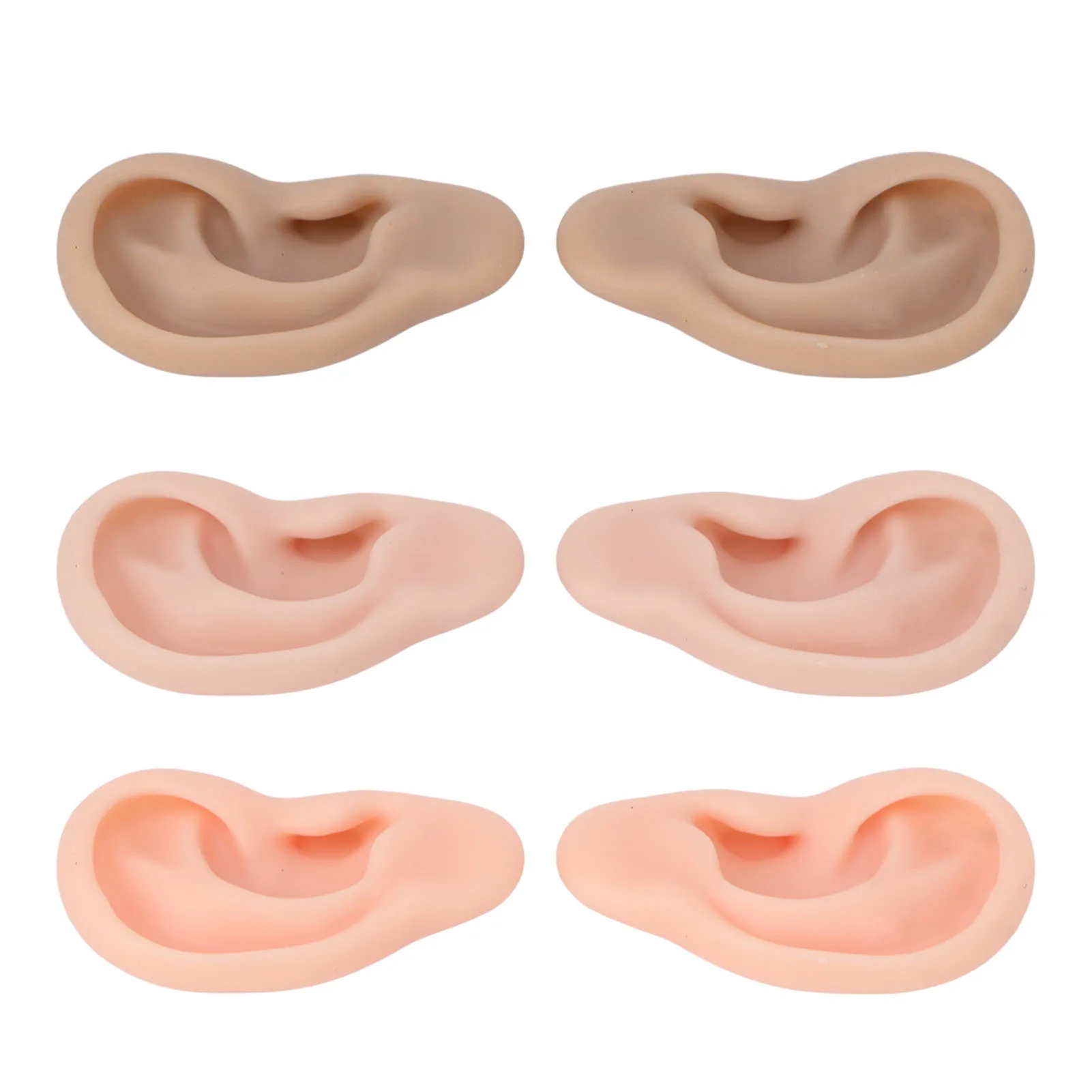 1 Paar Silikon-Ohrmodell, weiches, flexibles Simulations-Ohrmodell für Ohrringe, Display, Ohrpiercing, Übung, weiches Silikon-Ohrmodell – Detail 6