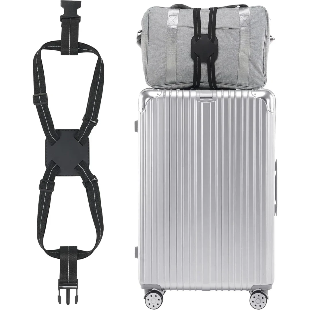 Luggage Straps for Suitcases, Luggage Bungee Straps for Attaching Bags, Travel Essentials for Suitcases Add a Bag