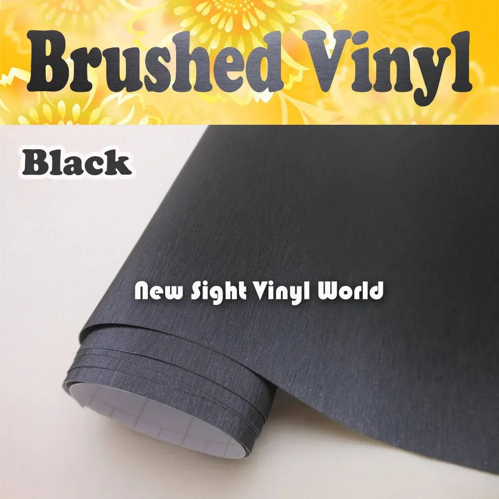 

High Quality Black Brushed Metallic Vinyl Wrap Black Brushed Metal Car Film Air Free Size:1.52*30M/Roll