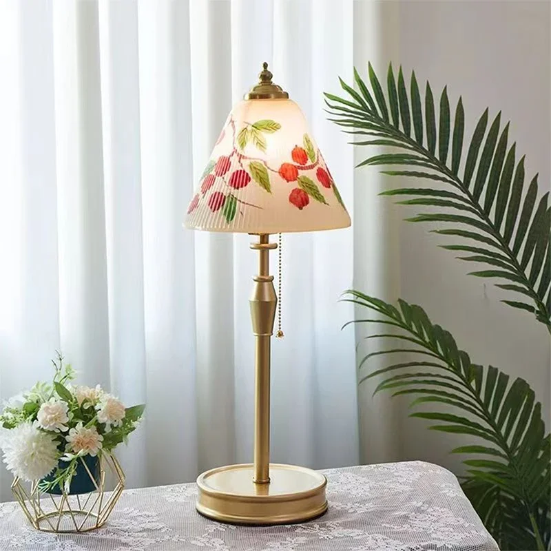 ANITA French Table Lamp American Retro Living Room Bedroom Villa European Creative Bedhead Desk Light