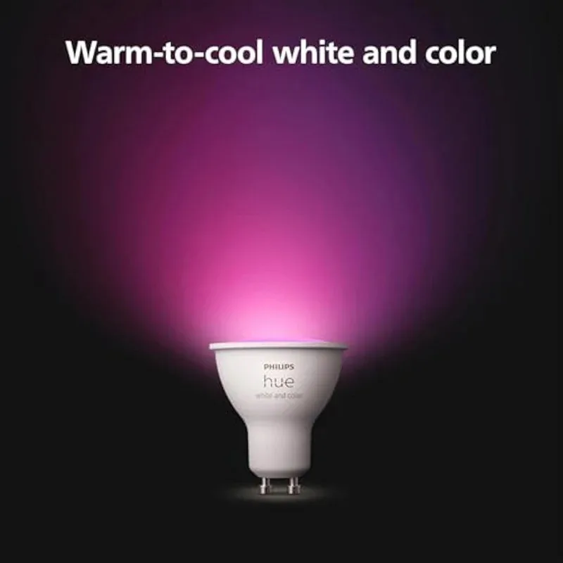 Philips Hue GU10 Smart LED Spotlight 4.2W 220-240V 400LM White and Colour Ambiance Works With Alexa Google Home Bluetooth, 1x