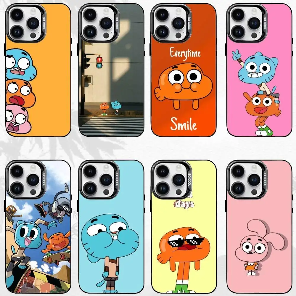 

G-Gumball And D-Darwin-ES Phone Case For iPhone17,16,15,14,13,12,11 Plus,Pro Max Black Matte Shockproof Cover