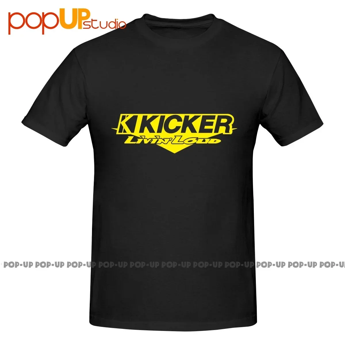 Kicker Livin Audio fuerte Logo altavoces amplificadores subwoofers de coche P-225 camisa camiseta algodón novedad