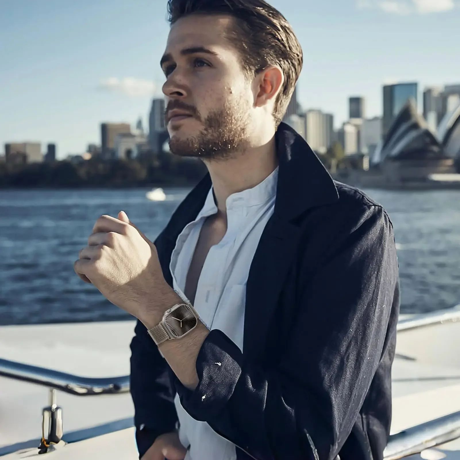 Metal Strap for Apple Watch ultra 2 band 49mm 46mm 44mm 45mm 42mm Milanese Loop belt Bracelet correas iWatch Series 9 8 7 6 5 10