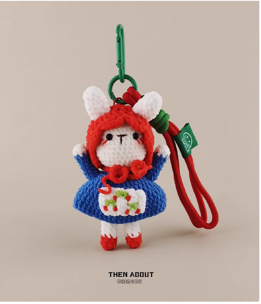 Dancing pastoral rabbit doll back schoolbag bag pendant bag pendant key chain senior gift
