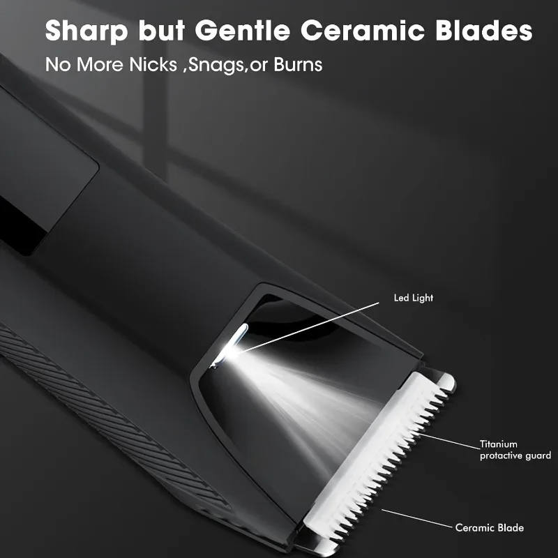 Body & Groin Hair Trimmer for Men,Waterproof Dual-Head Ceramic Blade Trimmer & Foil Blades,Wet & Dry Men’s Ball Shavers