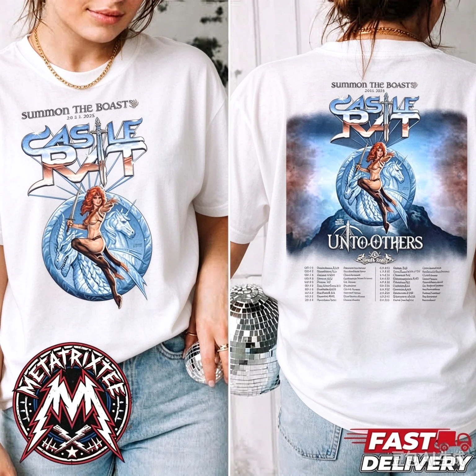 Castle Rat Summon The Beasts Tour 2026 Suitable for Other Tour Dates Pattern Doom Metal Men's and Women's Short Sleeved Shirts