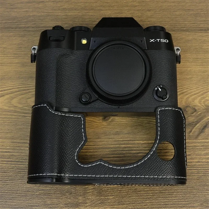 

For FUJIFILM X-T50 leather camera bag protective case xt50 camera base half set case