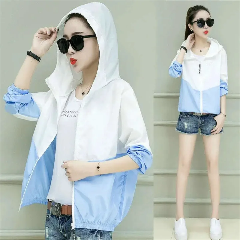 Odzież Kurtki Letnie damskie wiatrówki Szybkoschnąca wodoodporna koszulka rowerowa z filtrem przeciwsłonecznym Lekka, oddychająca