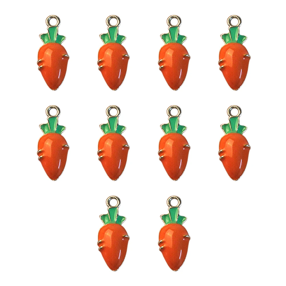 

10 pcs Carrot Keychain Accessories Girls Jewelry Pendant DIY Shaped naments Charms Carrot Necklace Pendant Simulated Food